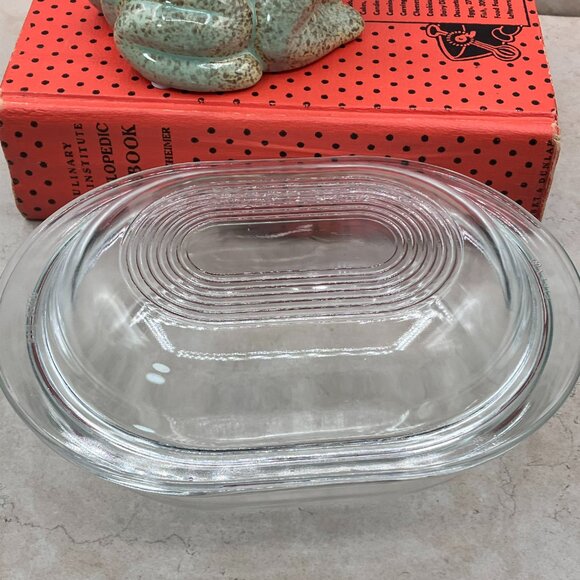 Vintage  PYREX  Clear Oval Casserole Dish 602-B & 602-C Lid 20 oz 1950's - Picture 3 of 11